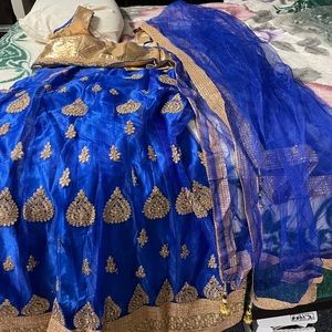 Blue and gold lengha